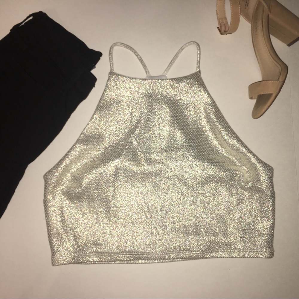 gold halter top